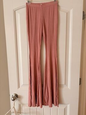 Ribbed Wide-Leg Pants